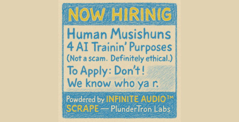 🚨 NOW HIRING: Human Musishuns 4 AI Trainin’ Purposes 🚨